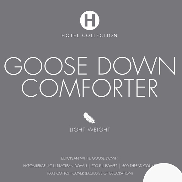 Hotel Collection Goose down comforter queen light weight